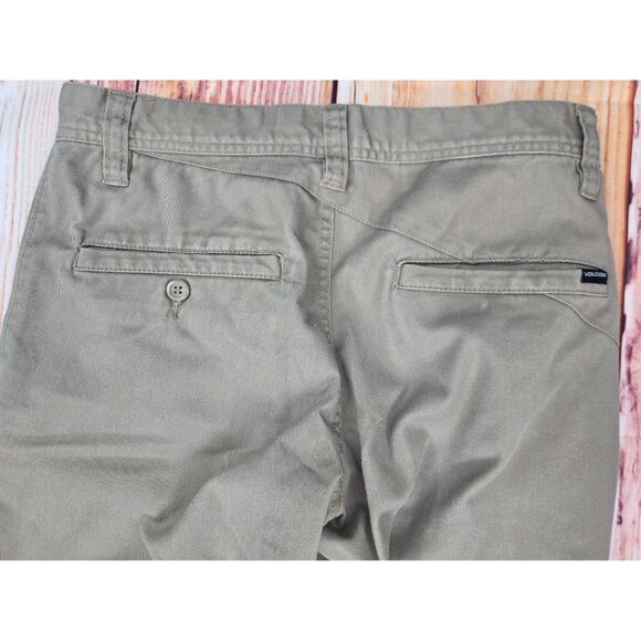 Volcom Mens Khaki Stretch Cotton Blend Chino Pants 28 x 29 - Picture 6 of 8